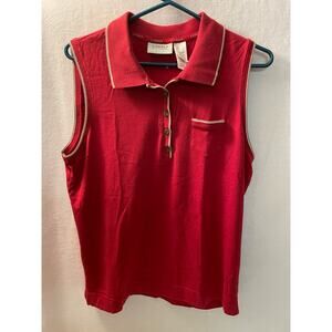 Liz golf by Liz Claiborne red collared‎ tank top size large